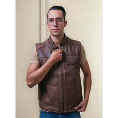 Chaleco Piel Borrego Castelli Estilo Western Hombre