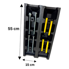 Par Topes Estacionamiento Phasa Hule Negro/amarillo 56cm Negro