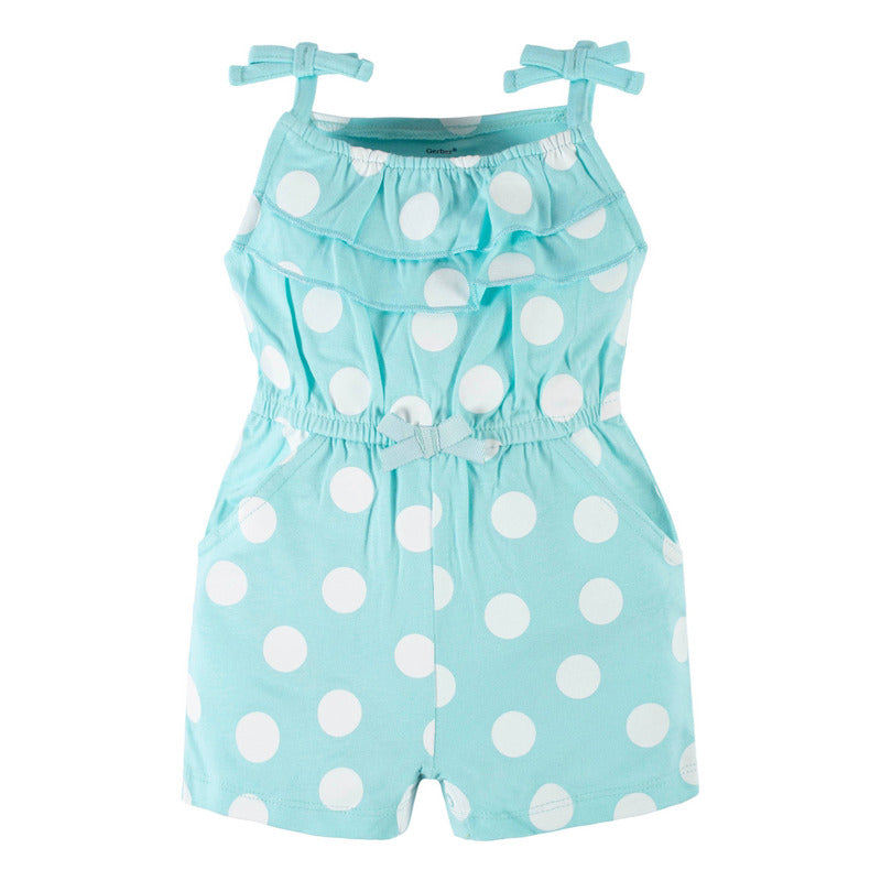 Romper Gerber Azul Niña Algodón Certificado Oeko-tex