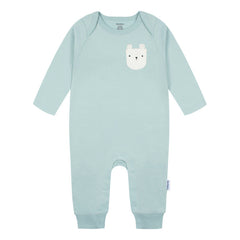 Mameluco Gerber Pack 2 Algodón Con Pies Gris Azul Bebé Color Gris / Azul Talla 3-6m 3-6 M Animal Print