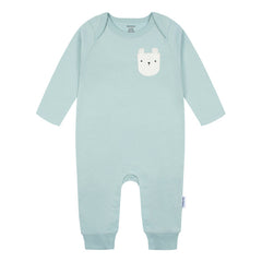 Mameluco Gerber Pack 2 Algodón Con Pies Gris Azul Bebé