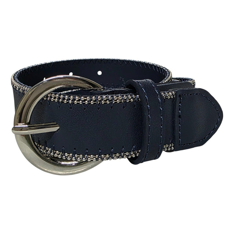 Cinturón Ferrioni Dama Piel Genuina Armenta Marino 25mm