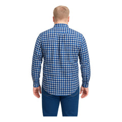 Camisa Big Kong Manga Larga Tallas Grandes Cuadros Azul