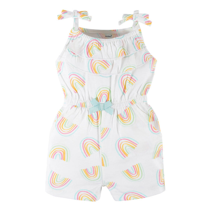 Romper Gerber blanco arcoiris bebé niña 12M a 5A algodón-12M