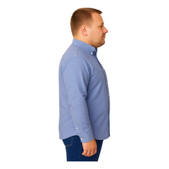 Camisa Tallas Grandes Hombre Big Kong Lisa Lila Manga Larga