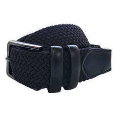 Cinturón Ferrioni Textil Elástico Trenzado Negro Hombre