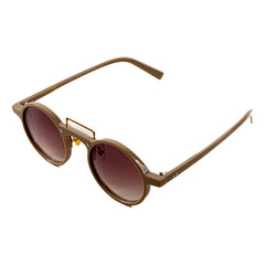 Lentes De Sol Toscana Baroc Green Redondos Uv400 Vintage Verde Rosa Pálido