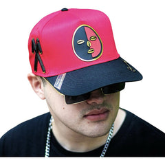 Vago Style Eleggua Gorra Artesanal Roja Visera Curva Negro Único Liso