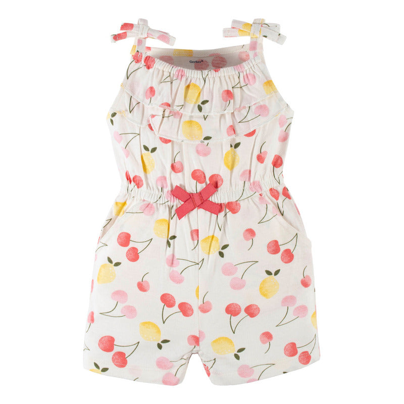 Romper Gerber Niña Blanco Frutas Verano Body Fresco-2T