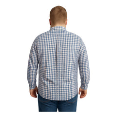 Camisa Big Kong Cuadros Azul Marino Hombre Talla Grande