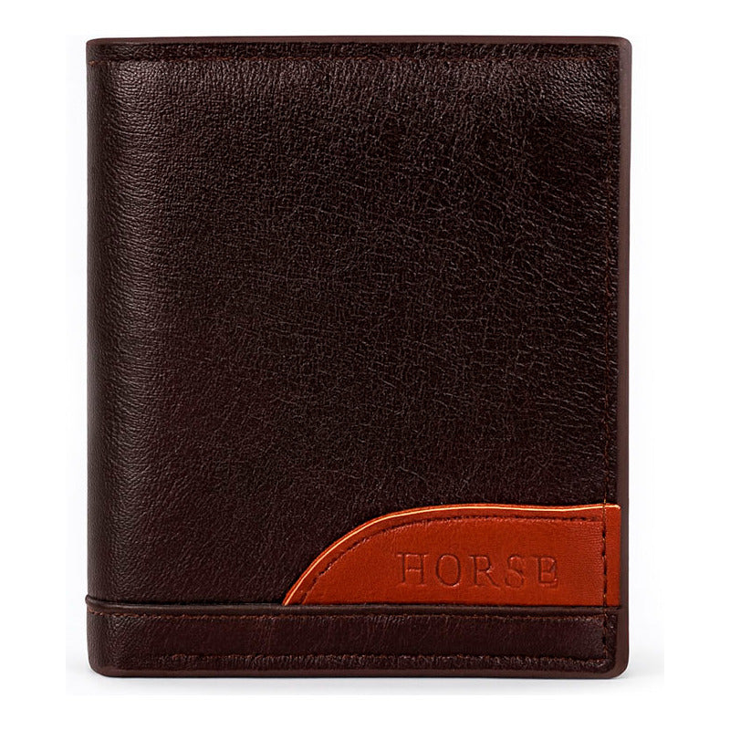 Cartera Curve Café Vinipiel Vertical Para Hombre Horse Basic Café