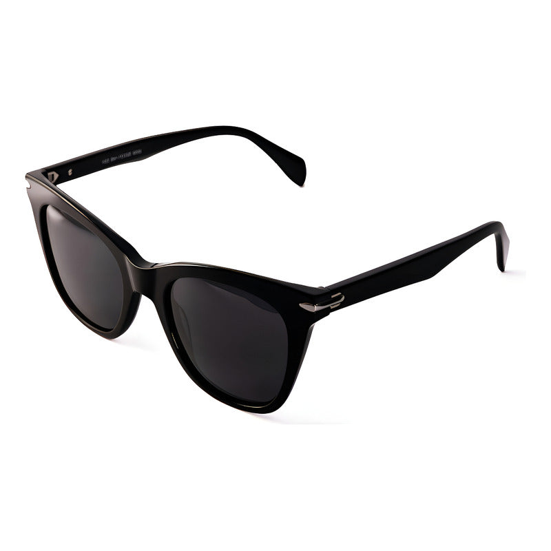 Lentes De Sol Emmet Cat Eye Negros Protección Uv400 Acetato Unisex Negro