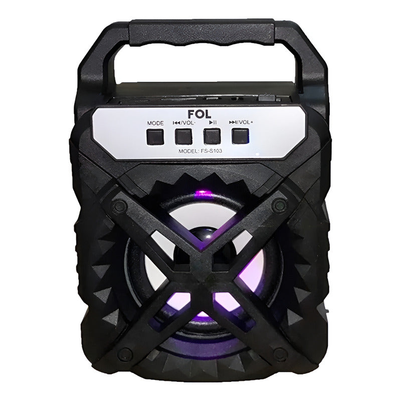 Bocina Bluetooth Portatil Fol 3 Pulgadas Fm Usb Negro