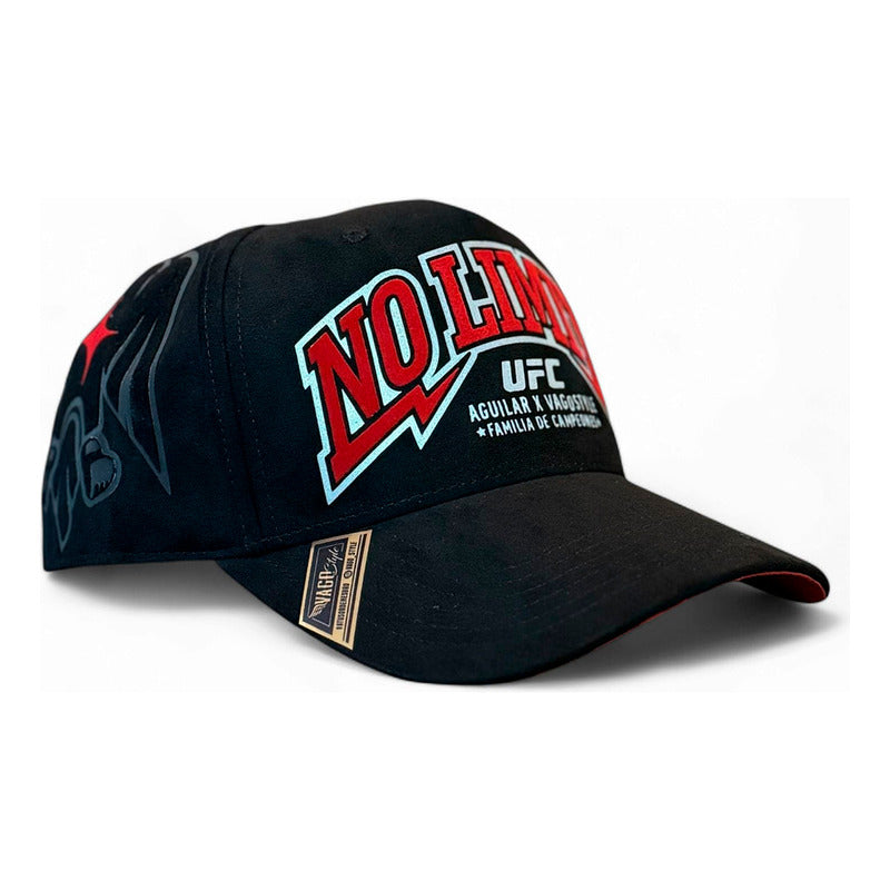 Vago No Limits Ufc Gorra Visera Curva Gamuza Negra Con Rojo Negro/rojo Un