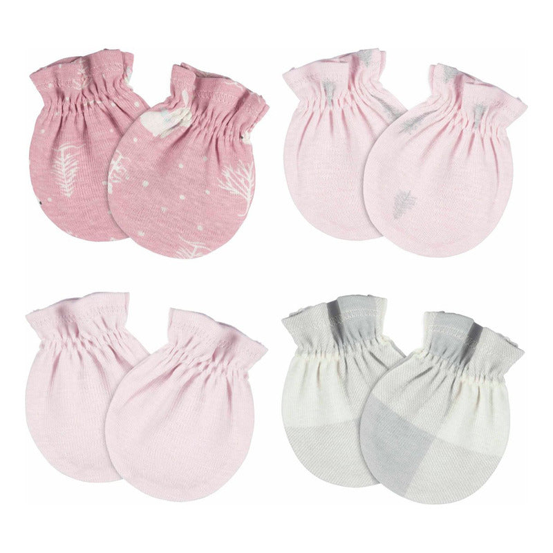 Mitones Gerber Essentials Bebé Rosa 4 Pzs Antirrasguños 0-3m Rosa 0-3m