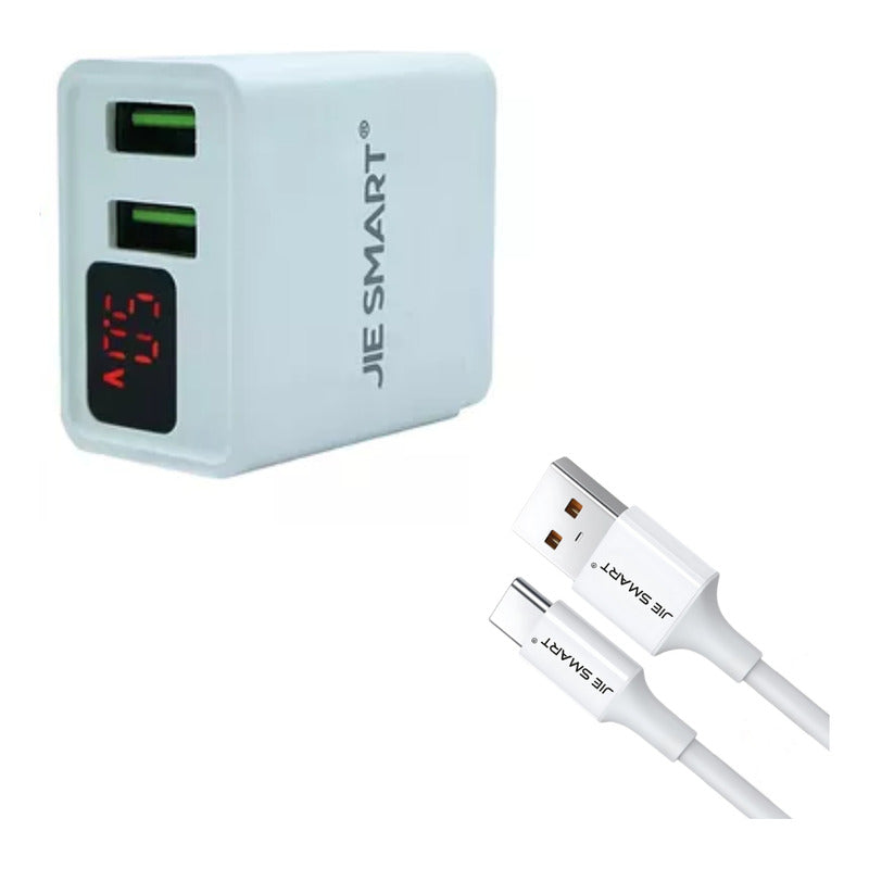 JIE SMART cargador pantalla doble entrada blanco o negro