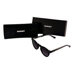 Lentes De Sol Emmet Unisex Redondos Violeta Uv400 Acetato Color Negro Lente Negro Redondo