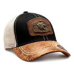 Gorra Trucker Vaquera Pantera Herraje Metálico Rancho Color Negro Talla Un Liso