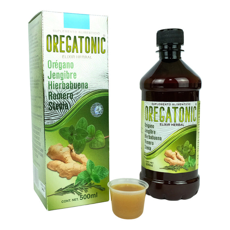 Jarabe Natural De Oregano Jengibre Romero 500 Ml Oregatonic Sin Sabor