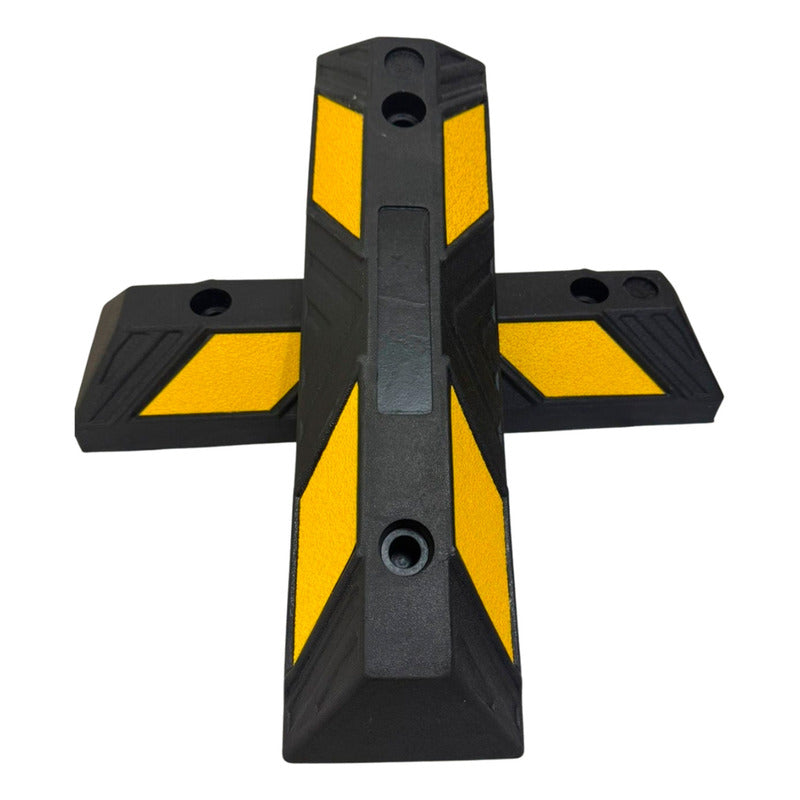 Par Topes Estacionamiento Phasa Hule Negro/amarillo 56cm Negro