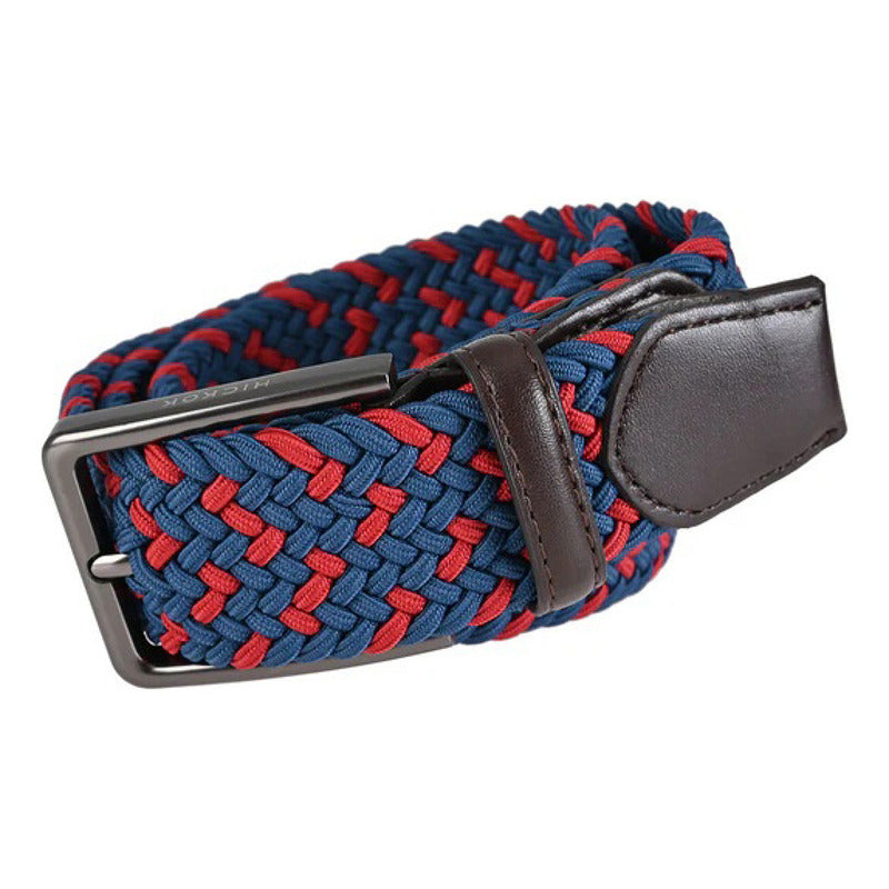 Cinturón Hickok Trenzado Stretch Crimson Para Hombre 37mm
