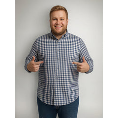 Camisa Big Kong Cuadros Azul Marino Hombre Talla Grande-2XL