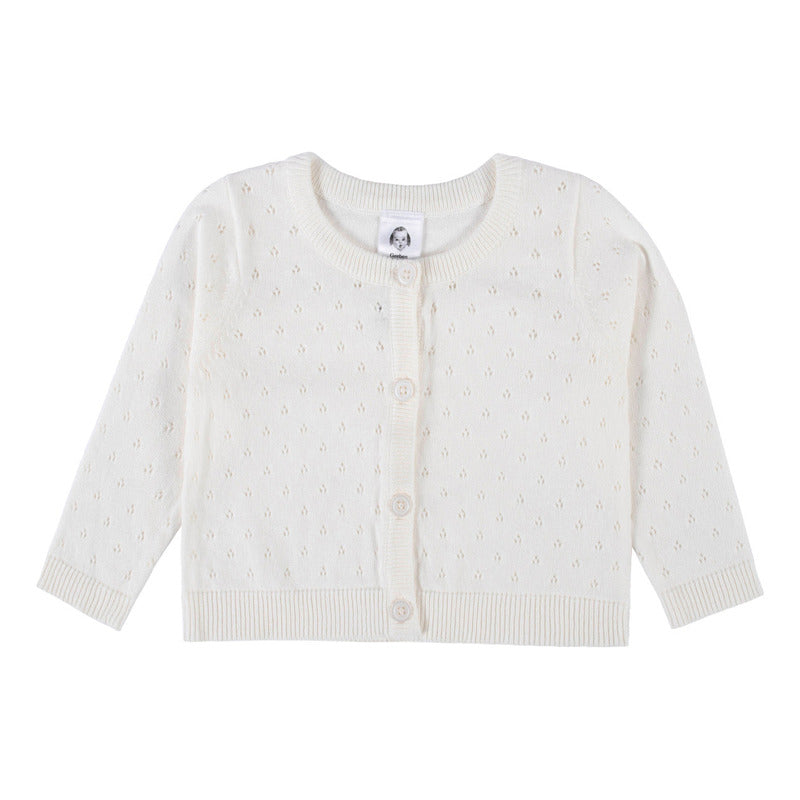 Sueter Gerber Algodón Blanco Con Botones Para Niña