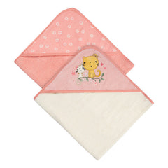 Set 2 toallas bebé Gerber con capucha rosa 66×76 cm algodón-OSZ