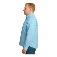 Camisa Big Kong Usa Hombre Rayas Azul Turquesa Manga Larga