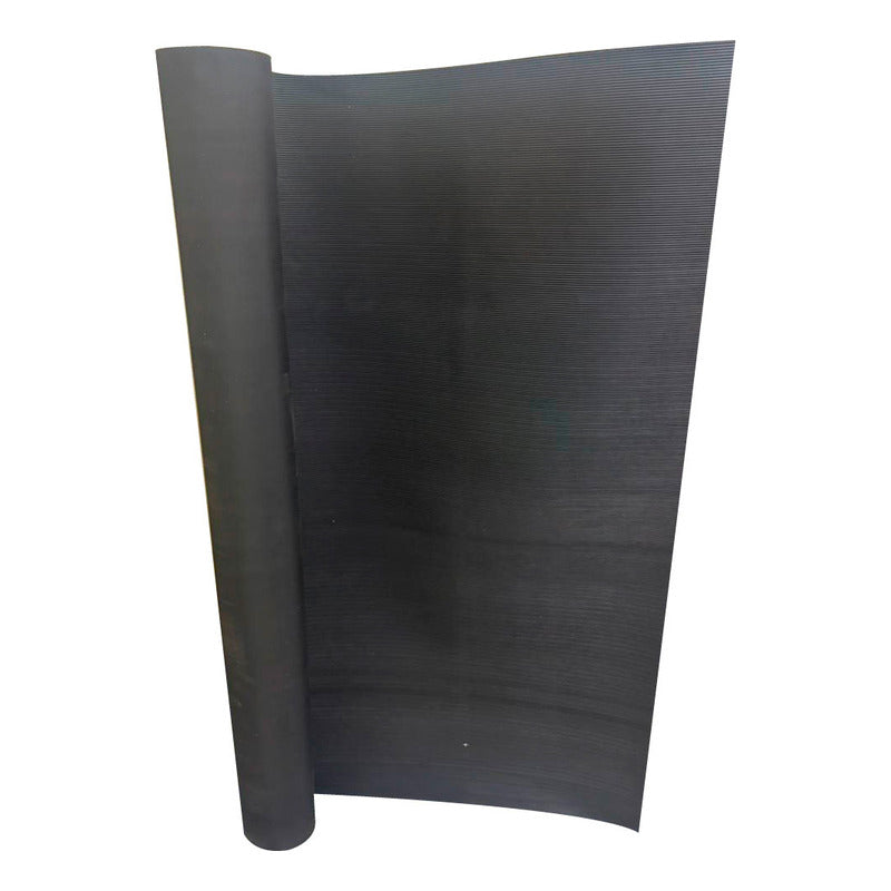 Piso Hule Estriado Antiderrapante Negro Tapete Pasillo Phasa-1mt X 5mt
