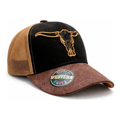 Gorra Trucker Livestock Black Dominion Cráneo Toro Jaripeo Negro Un