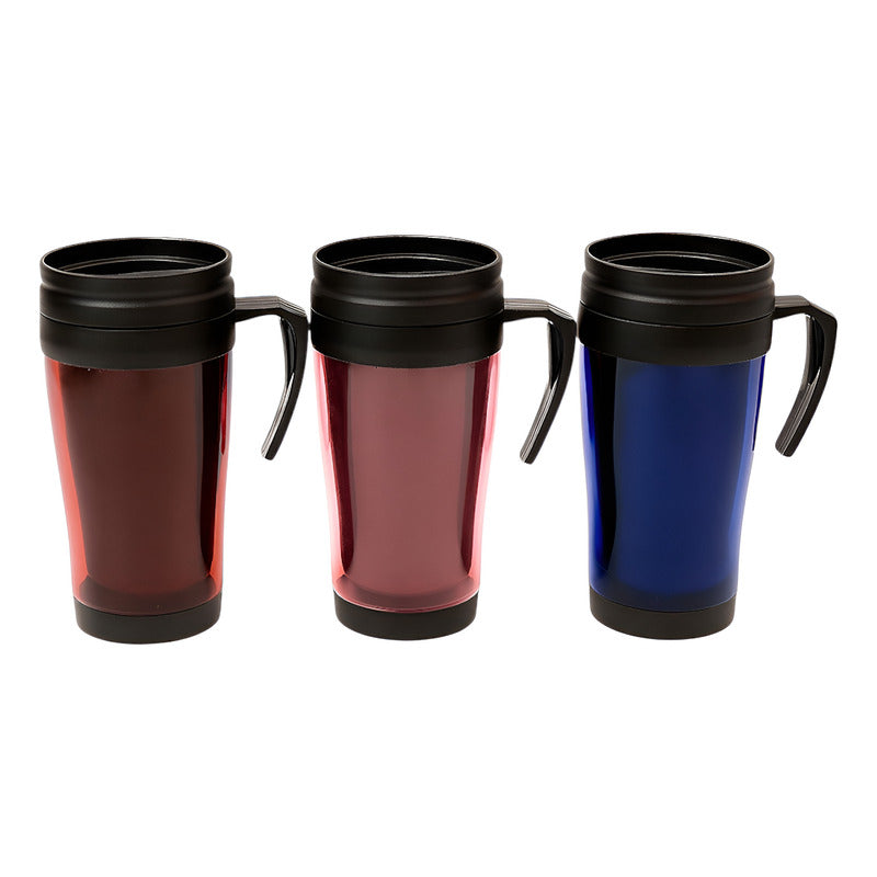 Set 3 Termos Domore Plástico Reutilizable 450 Ml Colores