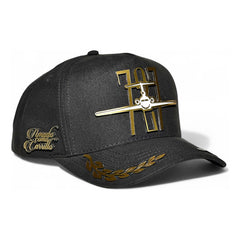 Gorra Vagostyle Amado Como Carrillo Placa Dorada Snapback Negro Único Liso