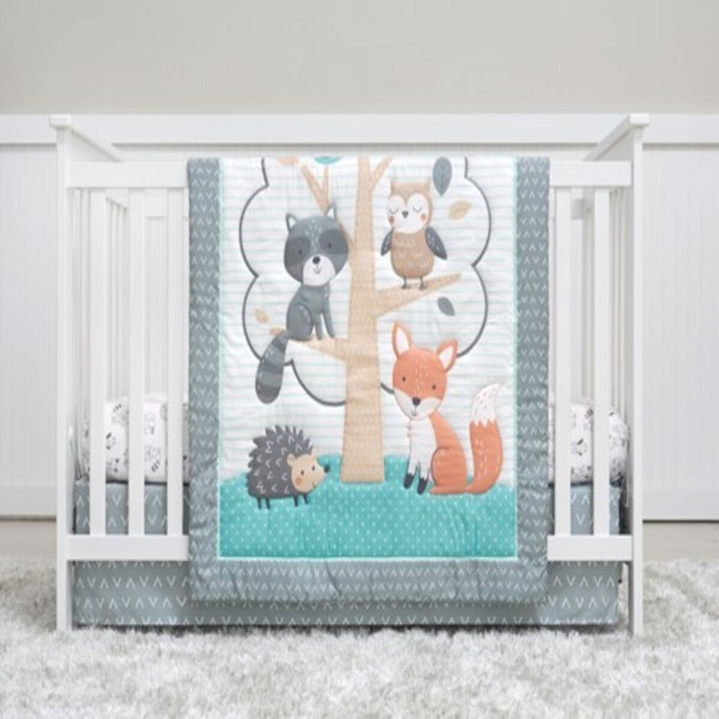 Set De Cuna Gerber Azul 5 Piezas Juego De Cama Para Bebé