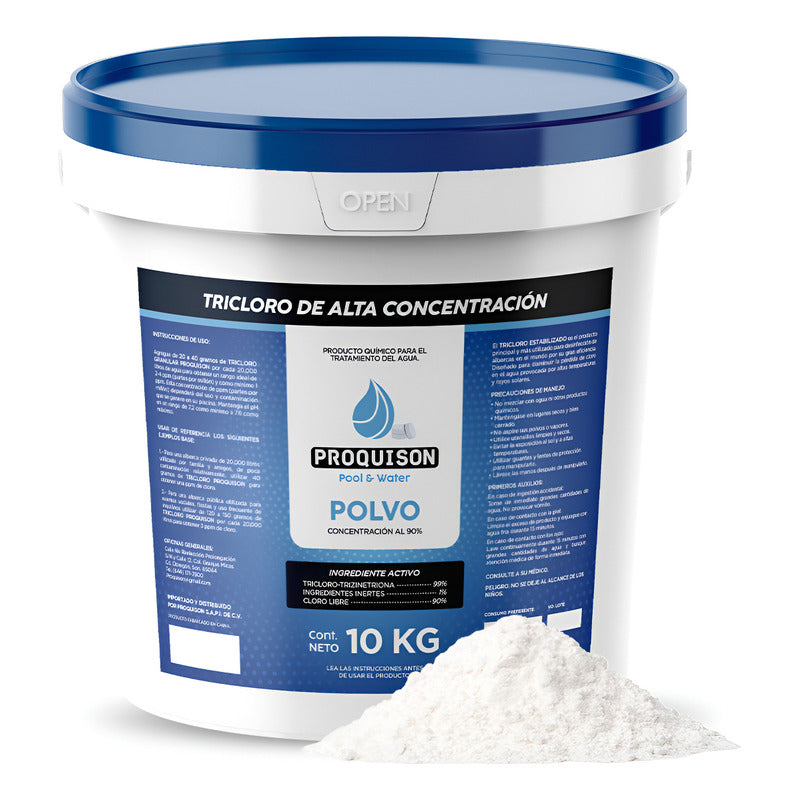 Cloro Para Alberca En Polvo 10 Kg Proquison 90% Desinfección