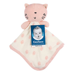 Paño Baño Gatito Gerber Bebé 12×12 Cm Rosa Algodón