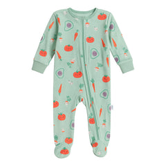 Mameluco Gerber Essentials 1 Pieza Pijama Bebe Algodon Color Verde Diseño De La Tela Verduritas Talla 0-1 M