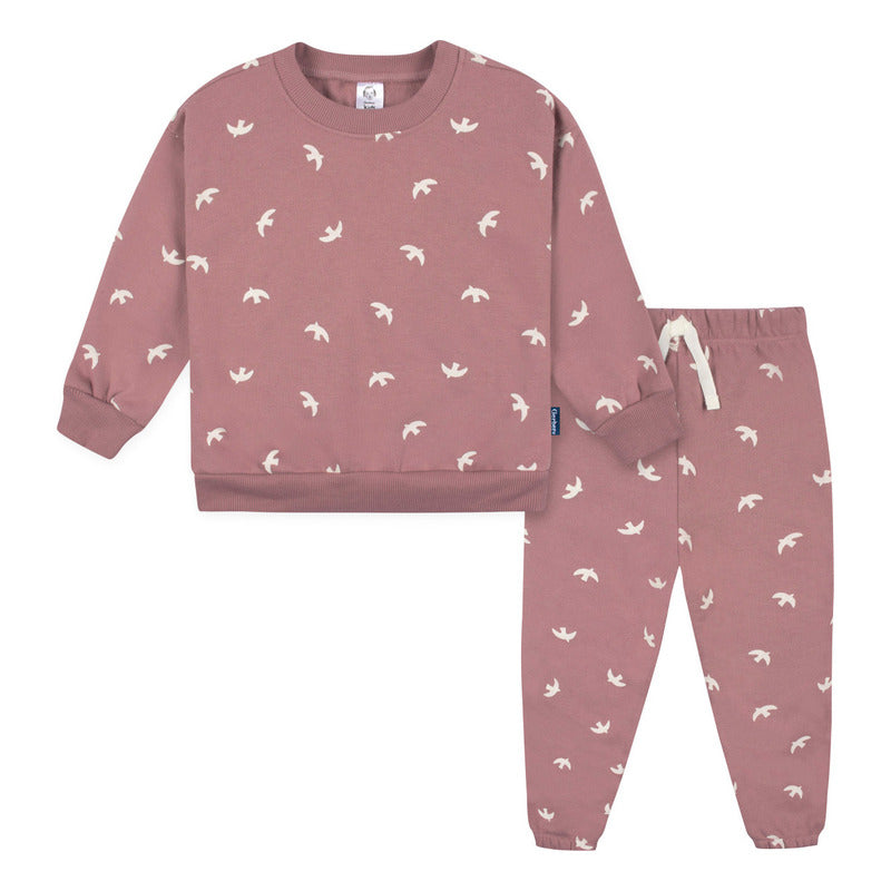 Conjunto Gerber Niña Sudadera Y Pantalón Cómodo Rosa