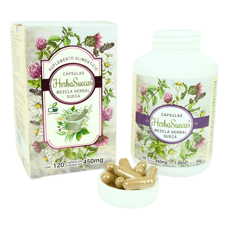 Hierbas Suecas Capsulas 120 Caps 450 Mg Boticaté Tradicional Sabor Sin Sabor