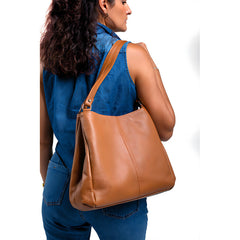 Bolsa Castelli Dama Piel Genuina Con 5 Compartimentos Color Marrón