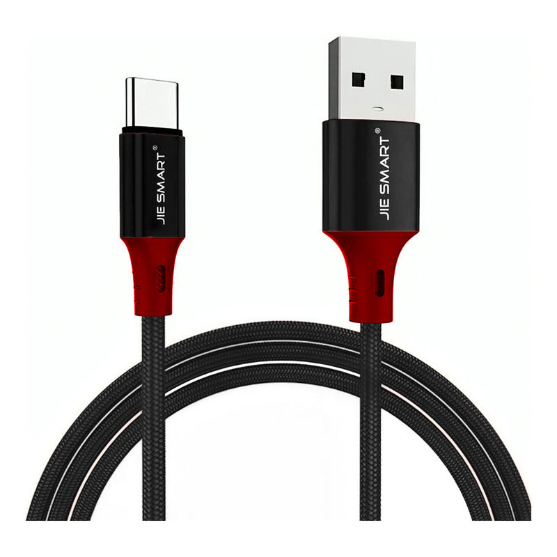 Cable De Datos Jie Smart 3a Usb Tipo C 1.8m Qc 3.0 Carga Rápida Negro
