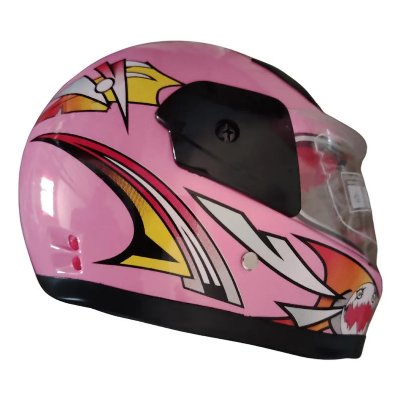 Casco Integral Para Moto Dama Rosa Con Diseño De Flores Sakura Rosa Chicle Monocolor Brillante Xl