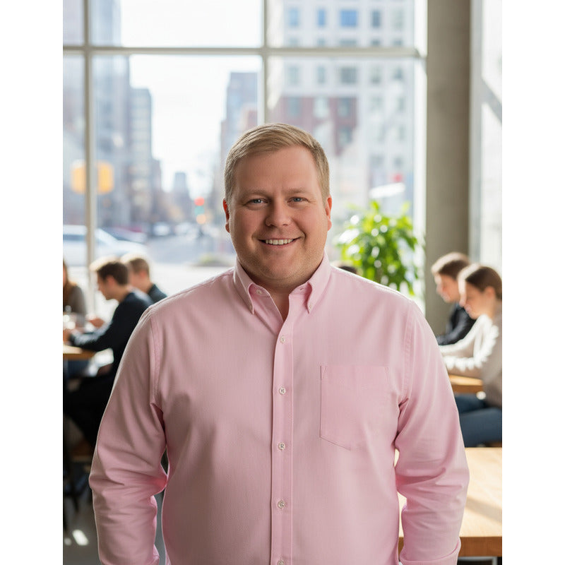 Camisa Big Kong Rosa Lisa Hombre Grande Formal Manga Larga