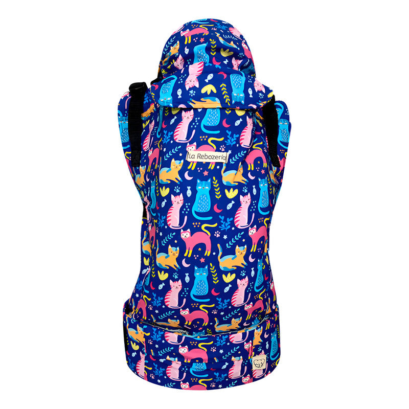 Mochila Ergonomica Bebé Azul 3 Posiciones La Rebozería Secado Rápido