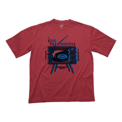 Playera Oversized Hombre Algodón 240g Retro Tv Glitch