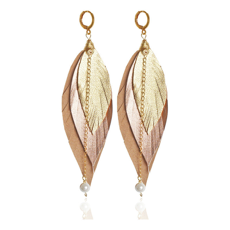 Aretes Largos Mujer De Plumas Gavilán Joyería Mujer Vangania