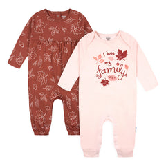 Pack 2 Mameluco Gerber Bebé Ropa Dormir Algodón Rosa