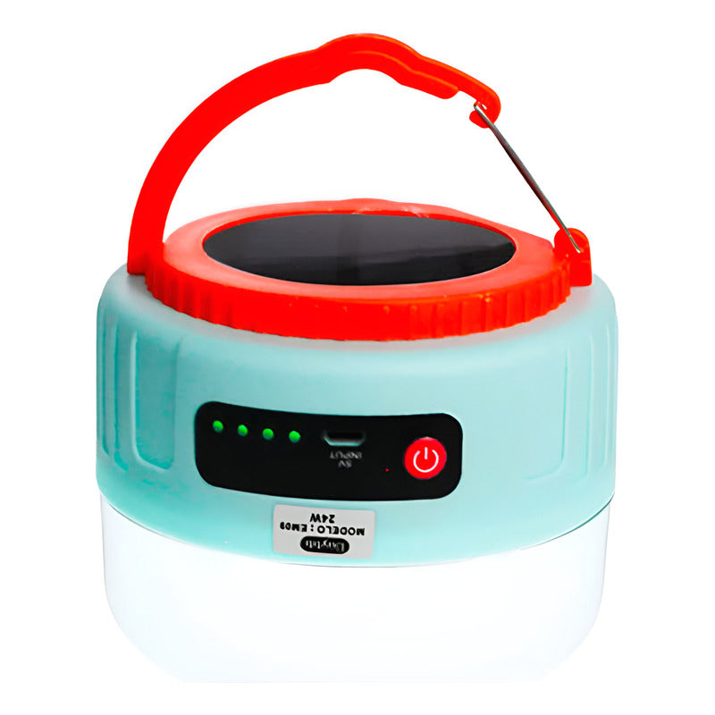 Lámpara Camping Panel Solar Recargable Con Usb