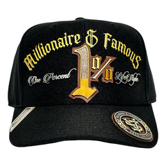 Vago Style 1% Gorra Artesanal Negra Ajustable Visera Curva Negro Único