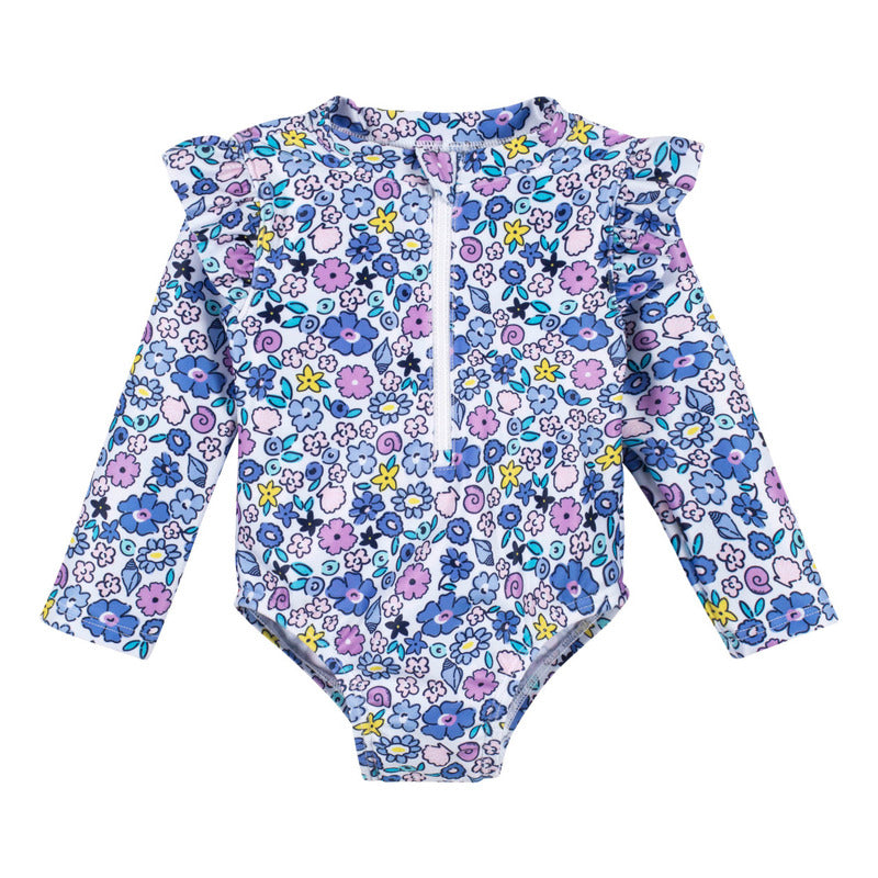 Traje De Baño Gerber 1 Pieza Morado Azul Upf 50+ Bebe